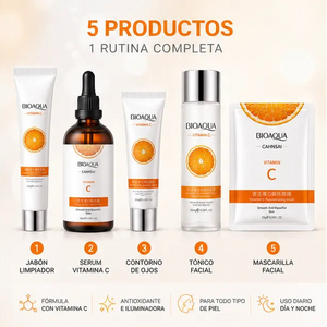 Kit Completo Vitamina C | Rutina Facial Iluminadora de 5 Pasos