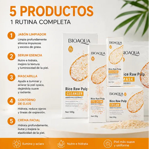 Kit Facial de Arroz | Rutina Completa de Hidratación e Iluminación