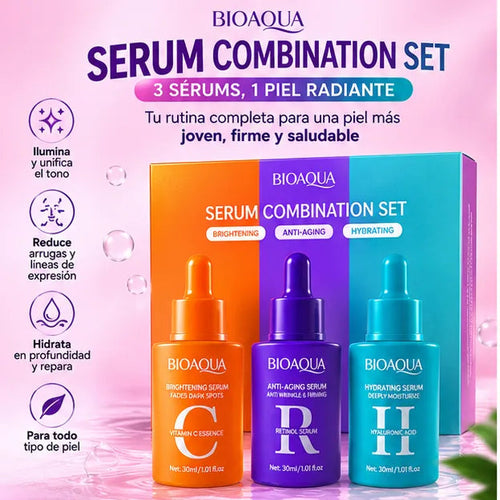 Kit Antiedad Bioaqua | Retinol + Vitamina C + Ácido Hialurónico