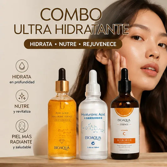 Pack Premium Bioaqua | Vitamina C + Ácido Hialurónico + Oro 24K